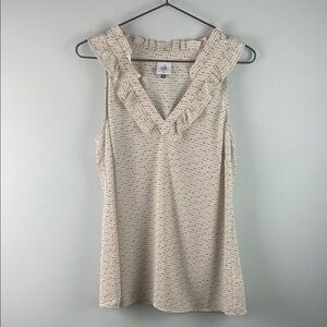 Cabi #4179 Sleeveless Ruffle Blouse Size XS